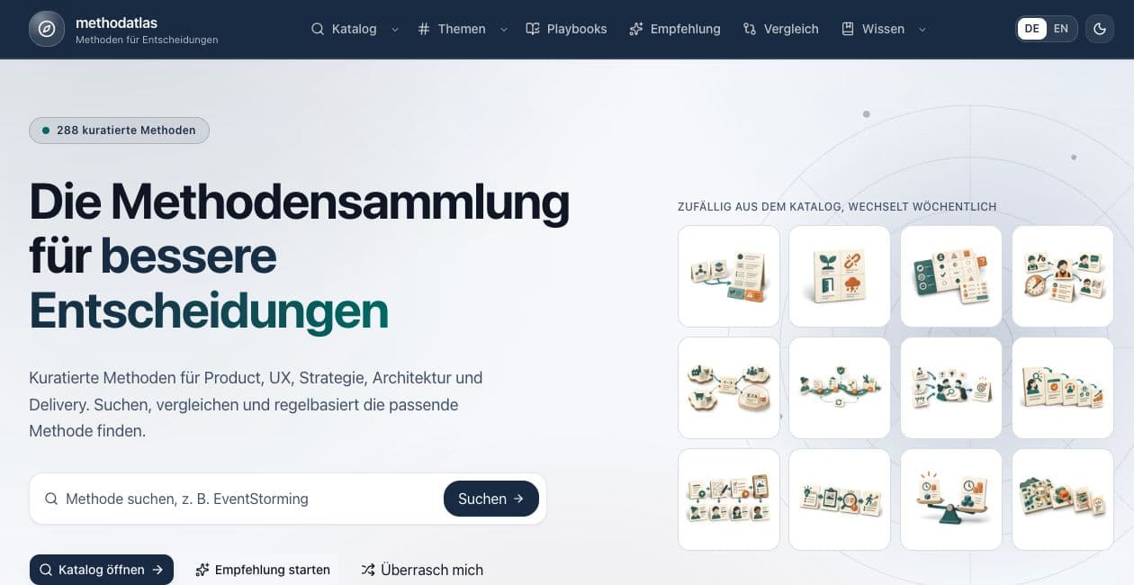 Einblick in die Methodensammlung von Methodatlas